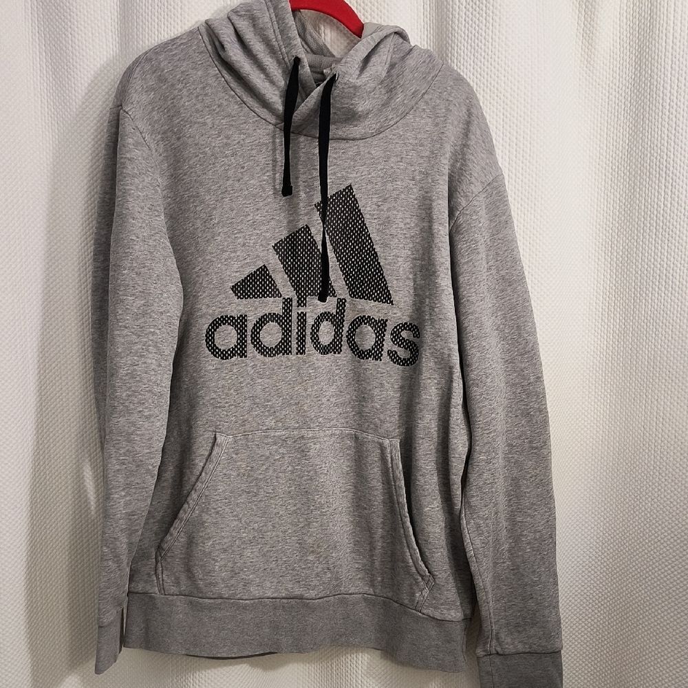 Adidas Gray Hoodie with Black Logo MEN'S